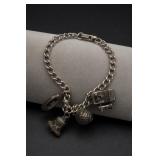 Sterling Silver Charm Bracelet 25.8g
