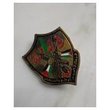 Arabic Lettering Shield Pin-Back Badge