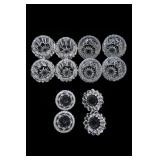 12 Cut Glass Salt Cellars & Open Salts