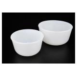 Glasbake White Milk Glass Mixing Bowl Set, 3 Pc