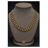 9K Gold Tri-Color Bracelet With Pendant