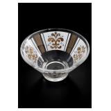 Anchor Hocking Fleur De Lis Gold Glass Bowl