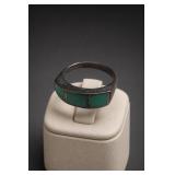 Navajo Sterling Silver Turquoise Inlay Ring 8.5