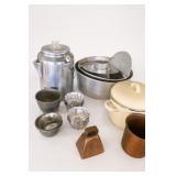 Vintage Aluminum, Copper & Enamel Cookware Set