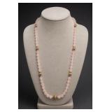 Quartz Beaded Necklace, 29in