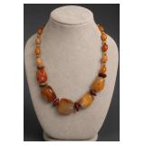 Sterling Silver Carnelian Beaded Necklace