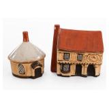 Mudlen End Studio Ceramic Cottage Figurine Pair