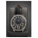 Guess G76030L Black Leather Strap Watch