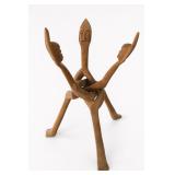 Ghana Carved Wood Three-Figure Unity Sculpture