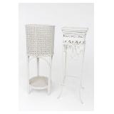 Pair of White Metal Plant Stands