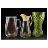 3-Pc Evenflo & Log Cabin Glass Pitcher Lot