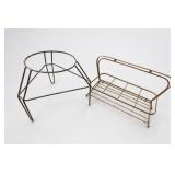 Vintage MCM Metal Plant Stand & Drink Carrier
