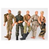 G.I. Joe Military Action Figure Lot, 5 Figures