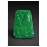 Green Jade Carved Plaque
