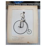 David Neal Signed High-Wheel Bicycle Photograph