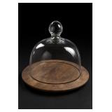 Glass Cloche With Wooden Base
