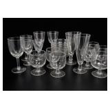 Clear Glassware Set With Stemware & Plates