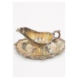 Silverplate Gravy Boat With Attached Underplate