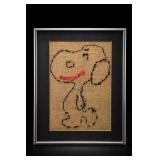 Fredrix Framed Burlap Snoopy Textile Art