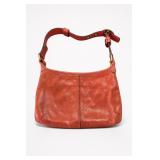Coach Leather Shoulder Bag With Plaid Lining