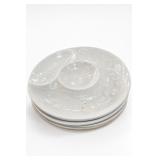 White Artichoke Divided Pottery Serving Plate