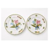 Longchamp Tulip Floral Plates, Pair