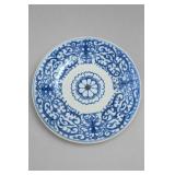 Chinese Blue & White Porcelain Floral Plate