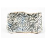 Handmade Pottery Floral Embossed Platter