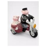 Clay Art Road Hog Biker Pig Motorcycle Cookie Jar