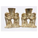 International Silver Angel Candle Holder Pair