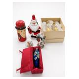 Santa And Girl Doll Holiday Figurine Pair