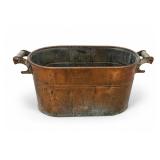 Antique Copper Boiler Wash Tub With Lid