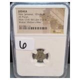 103-76 BC Judaea AE Prutah, Alex. Jannaeus NGC