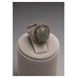 Jade Green Cabochon Openwork Ring