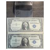 2 1957 One Dollar Silver Certificates