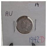 1942-D Mercury Dime, AU