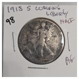 1918-P Walking Liberty Half Dollar, Silver