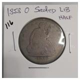 1858-P Seated Liberty Half Dollar