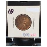 1909 Lincoln Wheat Cent, V.D.B.