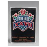 Super Bowl XXVII Plaque & Pro Set Football Cards