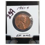 1942-S Lincoln Wheat Cent, MS63/64