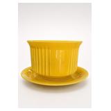 USA Marked Yellow Ribbed Cup & Saucer