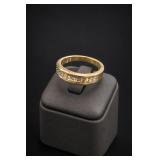 18K Gold Electroplated Channel-Set Ring Size 8