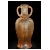 Marigold Carnival Glass Two-Handled Urn Vase