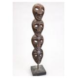 Folk Art Carved Wood Face Walking Stick