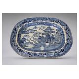Antique Blue Willow Pattern Serving Platter