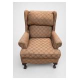 Blue Upholstered Wingback Chair