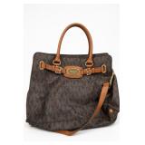 Michael Kors Black Leather Satchel Handbag