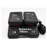 Hyper Tough 20V Charger, 2 Lithium-Ion Batteries