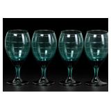 Libbey Juniper Green Teardrop Goblets, Set Of 4